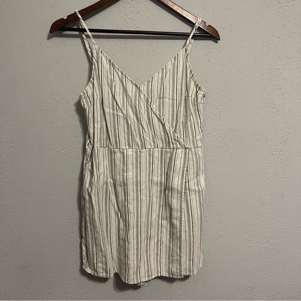 Gianni Bini Tan Striped Romper - Picture 2 of 11